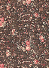 Antique 1870 Floral Trailing Vines Fabric picture