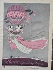 1946 Womens Carter's Lingerie Slip Pantie Girdle Bra Gown Cherubs Art Vintage Ad picture