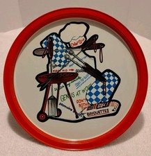 Vintage Round Tin Serving Tray ~ BBQ Theme Style ~ 11
