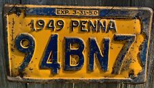 RARE 1949 PENNSYLVANIA LICENSE PLATE (94BN7) picture