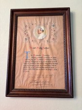Vintage Pope Pius XII Apostolic Benediction & Plenary Indulgence Framed 1950 picture