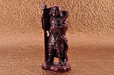 Japanese Handmade art wooden Netsuke Statue Bishamonten the Buddhist Warrior God picture