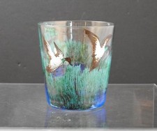 Vintage Hand Painted Duck Scene Glass Tumbler About 3 1/4