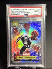 2024 Topps Chrome Marvel Captain America Spider Web Refractor /399 PSA 10 picture