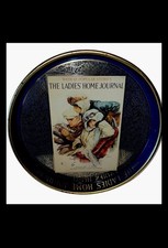 Ladies Home Journal 1914 Advertising Blue Tin Serving Tray Vintage 15”  picture