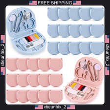 Travel Sewing Kit 10 Pcs Portable Emergency Needle & Thread Set in Pink & Blue picture