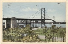 Ambassador Bridge Windsor Canada 1941 Posted WWII Era Postcard picture