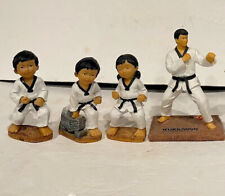 Korean Traditional Figure Women Taekwondo Doll Handmade Figure Set Of 4 Rare picture