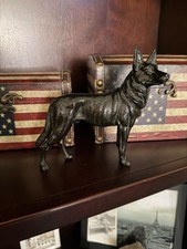 Vintage (1920-1940's) German Shepherd Solid Spelter/Zinc Alloy Dog Statue 6-Inch picture