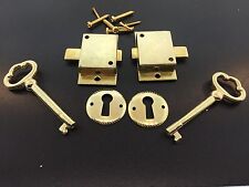 2 Curio Cabinet Front Door key and Lock Set picture