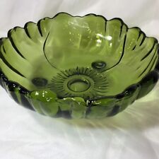 11” Vintage Footed Bowl, Indiana Glass Co., Olive Green, Collectible Decor❤️ picture