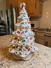 RARE Danbury Mint Vintage White Porcelain Christmas Magic Tree 19.5 Inch Lighted picture