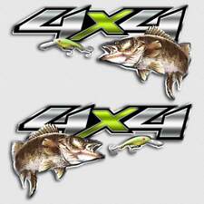 4x4 Walleye Fishing Truck Decal Sticker Chartreuse Yellow Green Shad Silverado picture