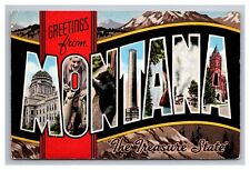 Postcard Montana Greetings Large Letter picture