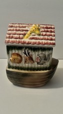 Vtge 1940’s Sierra Vista Starnes Noahs Ark Ceramic Cookie Jar-Japan-Hand Painted picture
