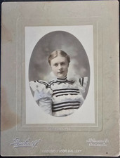 VTG  1890's Cabinet Card Photo, Pretty Young Victorian Woman, Tinted Photo picture