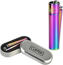 Clipper Metal Lighter - Refillable, Includes Case. ICY Style Butane Lighters picture