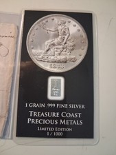 🌙SLING'S 🪙 RARE 1828 Promissory Note Plus 1Grain SILVER Bar TREASURE COAST  picture