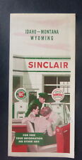 1954 Idaho Montana Wyoming  road map Sinclair gas picture