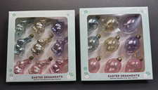 NEW Kirkton House Easter Ornament Set 18 Total Mercury Bunnies Glitter Eggs NOS picture