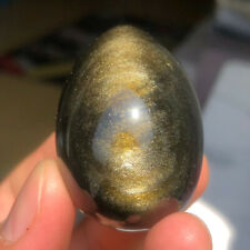 1PCS--Natural  Gold Obsidian Quartz Crystal Dragon Egg Reiki Healing Collection picture
