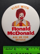 Vintage Ronald McDonald McDonalds Pinback Pin picture