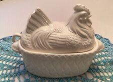 Hi Mark Gourmet Kitchen Hen in Basket Soup Tureen White Ceramic picture