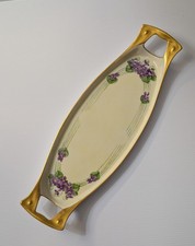 Vintage Fraunfelter hand painted floral design tray 15