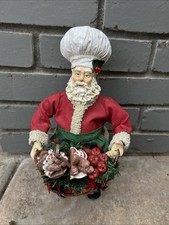 VTG 90s SANTA Baker FIGURINE Classic Collectibles As Is Basket Handle Broken picture