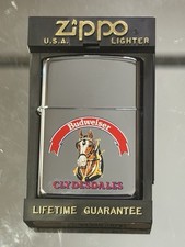 Vintage 1995 Budweiser Clydesdales High Polish Chrome Zippo Lighter - New picture