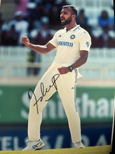 Akash Deep Hand Signed Photo A3 16x12 Inch Autograph Inc COA India Cricket picture