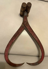 Vintage R.I. Co. Antique Ice Tongs Providence Rhode Island Tool Co Forged Iron picture