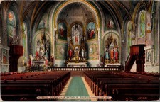 Interior St Boniface Catholic Church Evansville Indiana Postcard picture