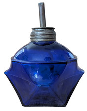 Antique Cobalt Blue Norman Clark Patent Alcohol Lamp Watchmaker Jeweler picture