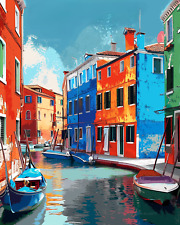 8x10 Art Print Colorful Venice Italy Home Decor Wall Picture Boat Photography picture