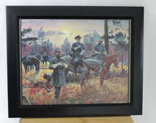 Lg Size Framed Civil War Print, Mort Kunstler CONFEDERATE SUNSET Gen Lee Jackson picture