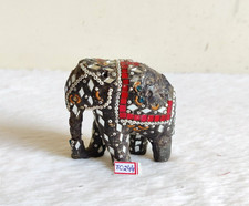 1940s Vintage Handmade Mirror Art Terracotta Elephant Figure Collectible TC244 picture