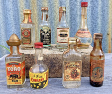 Vtg 40s Miniature Tequila Mezcal Rum Liquor Bottles Tax Stamp Museum Collection picture