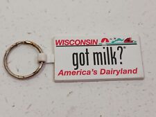 Vintage Wisconsin America's Dairyland Got Milk ? Rubber Keychain picture
