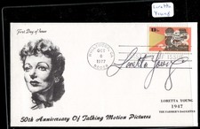 Loretta Young Signed 1st Day Cover AUTO --Over 1000 First Day  4 sale picture