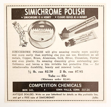 1967 Simichrome Polish Advertisement Competition Chemicals Iowa Vintage F13C picture