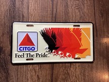 NOS NEW Citgo Petroleum Gas Advertising License Plate Feel the Pride w/ Eagle picture