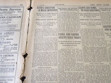 1925 APRIL 11 NEW YORK TIMES - RUTH'S CONDITION IS MUCH IMPROVED - NT 5435 picture