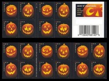 USPS Postage Stamps Sheet of 20 - Jack-O’-Lantern’s - First Class Letter picture