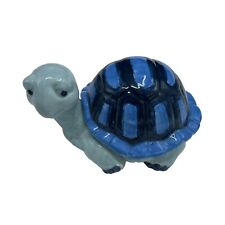 Vintage Blue Ceramic Turtle Trinket/Candy Dish Cute 6” L x4”H picture