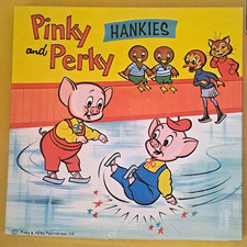 Vintage 1960s Pinky & Perky Boxed Set of 3 Different Children's Hankies picture