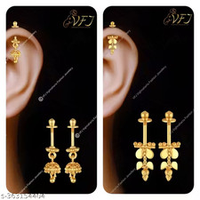 Indian Bollywood Gold Plated Bugadi Earrings for Women and Girls Jewelry Set picture