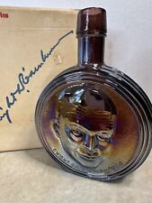 Dwight Eisenhower Purple Iridescent Carnival Glass Decanter Wheaton 1st Ed W/box picture