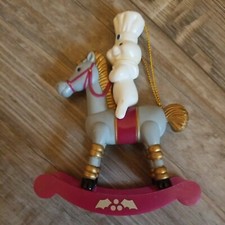 Pillsbury Doughboy Poppin'Fresh General mills Rocking Horse Ornament  1999 NIB picture