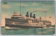 C1940s - Steamer Greater Detroit D. & C. Navigation Co Postcard - P22 picture